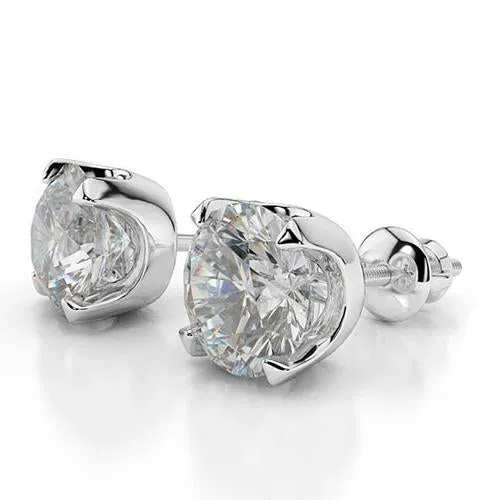 GB Earrings Round Cut 550 Carats Natural Earth Mined Diamonds Ladies Studs Earrings 14K Gold White GB Earrings Round Cut 550 Carats Natural Earth Mined Diamonds Ladies Studs Earrings 14K Gold White