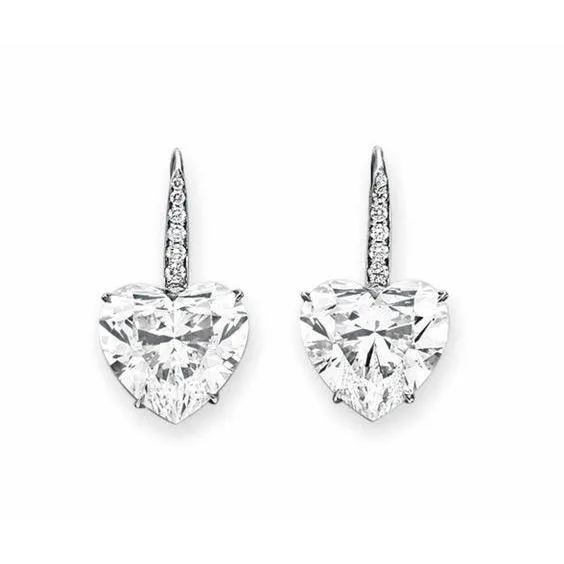 GB Heart And Round Natural Earth Mined Diamond Drop Earring Gold Women Jewelry 3 Carats Earrings GB Heart And Round Natural Earth Mined Diamond Drop Earring Gold Women Jewelry 3 Carats Earrings