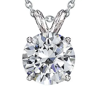 GB Necklaces 3 Carats Natural Earth Mined Diamond Solitaire Style Pendant With Chain GB Necklaces 3 Carats Natural Earth Mined Diamond Solitaire Style Pendant With Chain