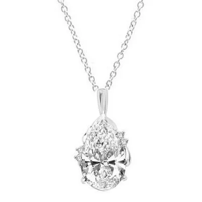 GB Necklaces Pear Round Cut 270 Carats Natural Earth Mined Diamonds Pendant Necklace Gold White GB Necklaces Pear Round Cut 270 Carats Natural Earth Mined Diamonds Pendant Necklace Gold White