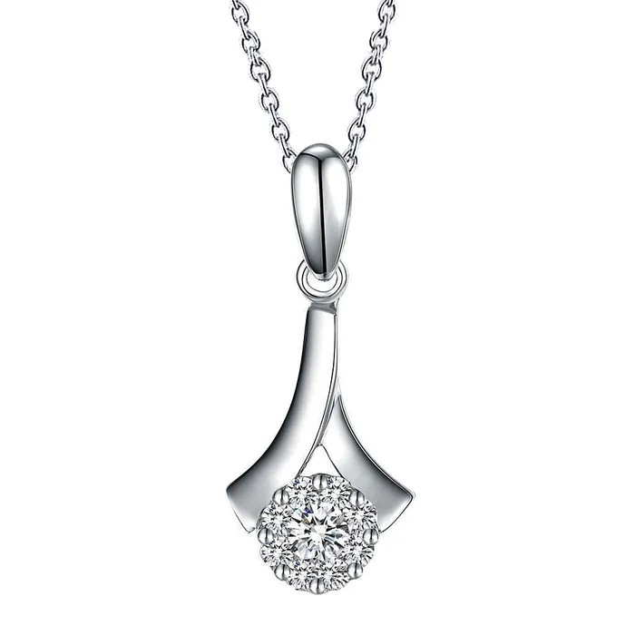 GB Necklaces Round Cut Sparkling Natural Earth Mined Diamond Pendant Necklace 350 Carat White Gold 14K GB Necklaces Round Cut Sparkling Natural Earth Mined Diamond Pendant Necklace 350 Carat White Gold 14K
