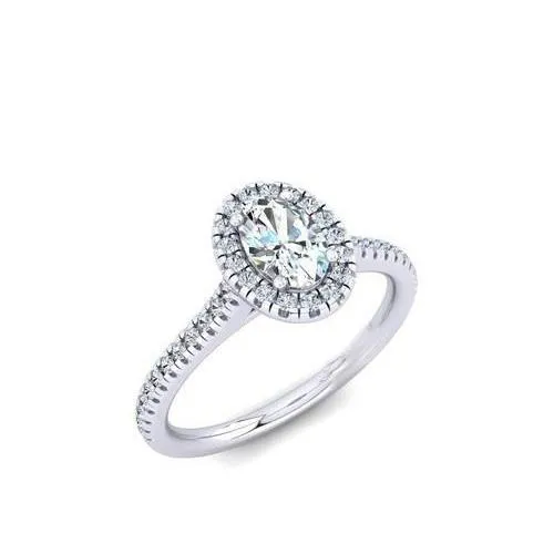 GB Rings 201 Ct Oval And Round Cut Natural Earth Mined Diamond Ring