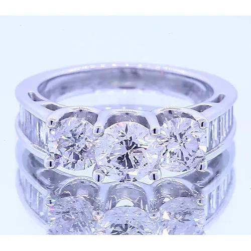 GB Rings 250 Carats Round 3 Stone Natural Earth Mined Diamond Engagement Ring White Gold 14K GB Rings 250 Carats Round 3 Stone Natural Earth Mined Diamond Engagement Ring White Gold 14K