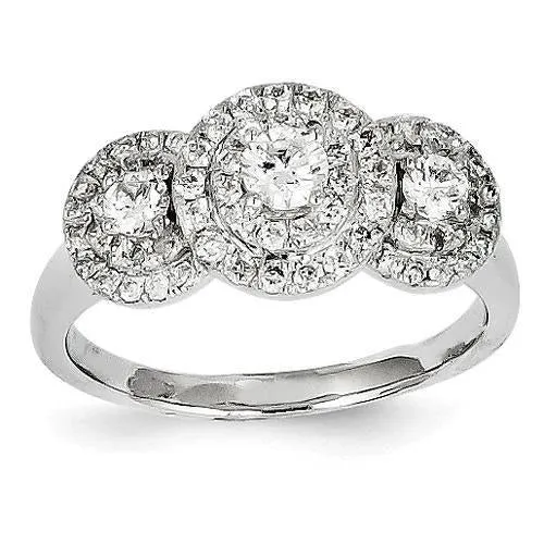 GB Rings 3 Stone Design Right Hand Natural Earth Mined Diamond Ring