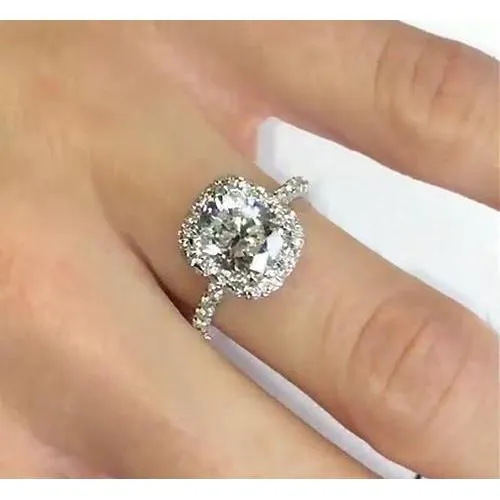 GB Rings Cushion Cut Engagement Ring 4 Carat Natural Earth Mined Diamond GB Rings Cushion Cut Engagement Ring 4 Carat Natural Earth Mined Diamond