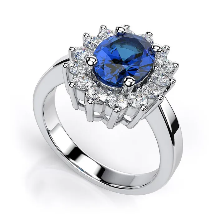 GB Rings Oval Sri Lanka Sapphire Natural Earth Mined Diamond Ring White Gold Jewelry GB Rings Oval Sri Lanka Sapphire Natural Earth Mined Diamond Ring White Gold Jewelry