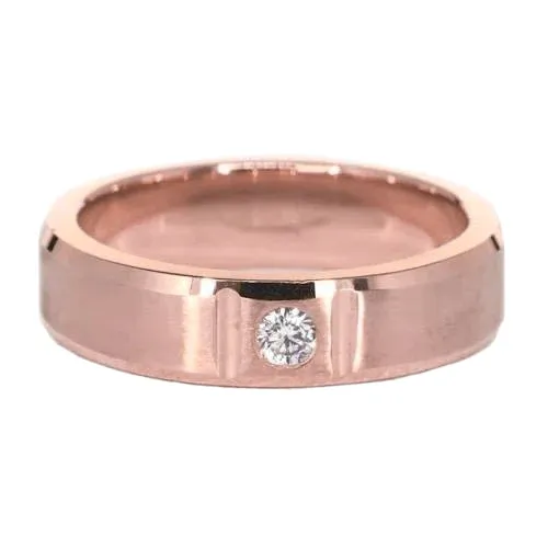 GB Rings Satin Finish Gypsy Mens Ring 025 Carats Rose Gold 14K Natural Earth Mined Diamond GB Rings Satin Finish Gypsy Mens Ring 025 Carats Rose Gold 14K Natural Earth Mined Diamond