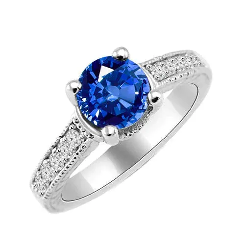 GB Rings Sri Lanka Blue Gems Natural Earth Mined Diamond Ring