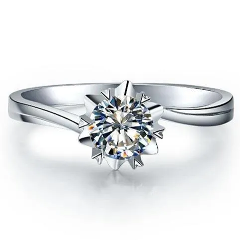 GB Round 075 Carat Solitaire Natural Earth Mined Diamond Engagement Ring Gold White 14K Rings GB Round 075 Carat Solitaire Natural Earth Mined Diamond Engagement Ring Gold White 14K Rings