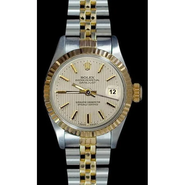 GB Ss Gold Jubilee White Stick Dial Datejust Women Watch Rolex Watches