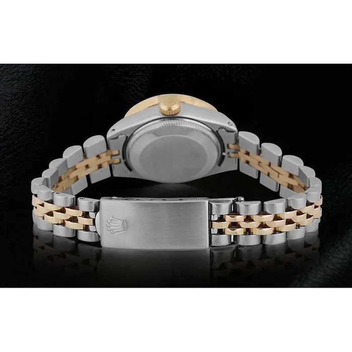 GB White Mop Diamond Dial Bezel Rolex Datejust Ladies Watch Ss Gold Watches
