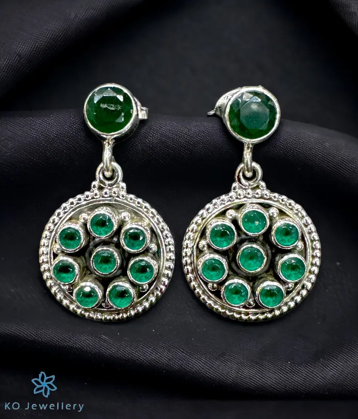 Gemstone Earrings The Hanshi Silver Gemstone Earrings Green