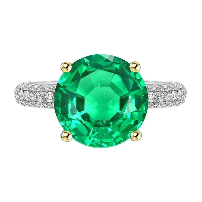 Gemstone Wedding Ring Round Green Emerald Pave Diamonds HarryChadEntcom Rings Gemstone Wedding Ring Round Green Emerald Pave Diamonds HarryChadEntcom Rings