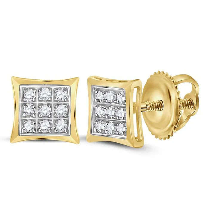 GND Earrings GND 14kt Yellow Gold Womens Round Diamond Kite Square Earrings 120 Cttw GND Earrings GND 14kt Yellow Gold Womens Round Diamond Kite Square Earrings 120 Cttw