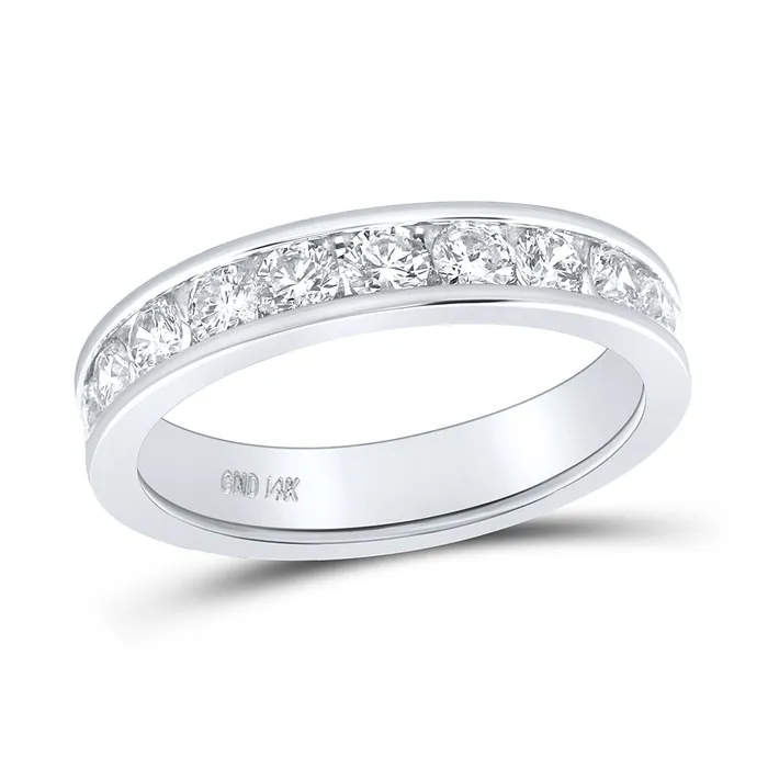 GND Rings GND 14kt White Gold Womens Round Diamond Wedding Single Row Band 1 Cttw Size 7 GND Rings GND 14kt White Gold Womens Round Diamond Wedding Single Row Band 1 Cttw Size 7