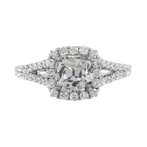 Gold Halo Wedding Ring Old Cut Cushion Natural Earth Mined Diamond Split Shank 2 Carats HarryChadEntcom Rings Gold Halo Wedding Ring Old Cut Cushion Natural Earth Mined Diamond Split Shank 2 Carats HarryChadEntcom Rings