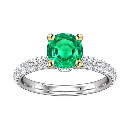 Green Emerald Wedding Ring With Diamond Accents Gold 14K HarryChadEntcom Rings Green Emerald Wedding Ring With Diamond Accents Gold 14K HarryChadEntcom Rings