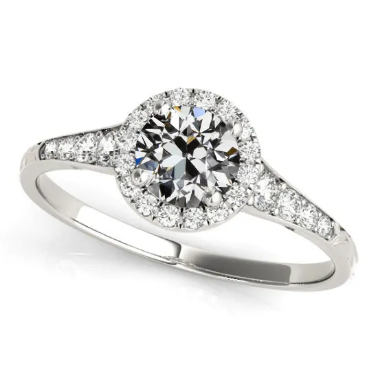 Halo Round Old European Natural Earth Mined Diamond Ring With Accents 4 Carats HarryChadEntcom Rings Halo Round Old European Natural Earth Mined Diamond Ring With Accents 4 Carats HarryChadEntcom Rings