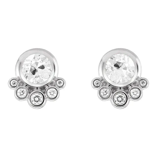 HarryChadEntcom Earrings Bezel Earth Mined Diamond Stud Earrings 350 Ct Old Cut Gold 14K HarryChadEntcom Earrings Bezel Earth Mined Diamond Stud Earrings 350 Ct Old Cut Gold 14K