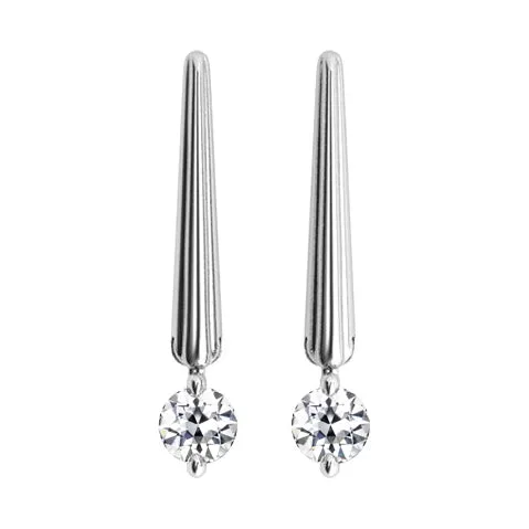 HarryChadEntcom Earrings Round Old Miner Genuine Diamond Dangle Earrings 2 Carats HarryChadEntcom Earrings Round Old Miner Genuine Diamond Dangle Earrings 2 Carats