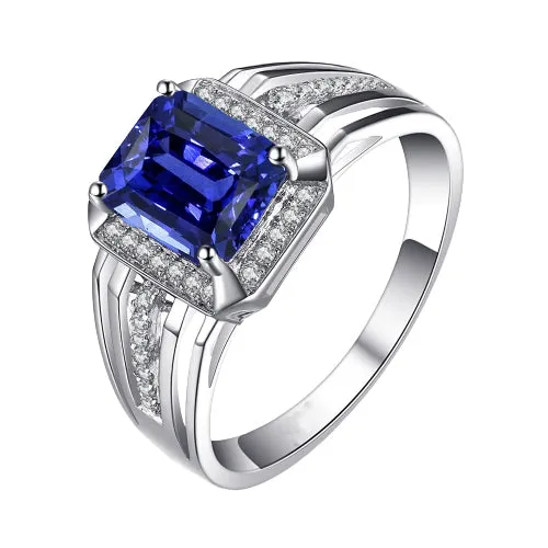 HarryChadEntcom Natural Earth Mined Diamond Wedding Emerald Ceylon Sapphire Ring 3 Carats Split Shank Gold Rings HarryChadEntcom Natural Earth Mined Diamond Wedding Emerald Ceylon Sapphire Ring 3 Carats Split Shank Gold Rings