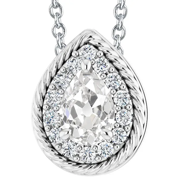 HarryChadEntcom Necklaces Gold Halo Natural Earth Mined Diamond Pendant Chain Pear Old Miner 650 Carats HarryChadEntcom Necklaces Gold Halo Natural Earth Mined Diamond Pendant Chain Pear Old Miner 650 Carats