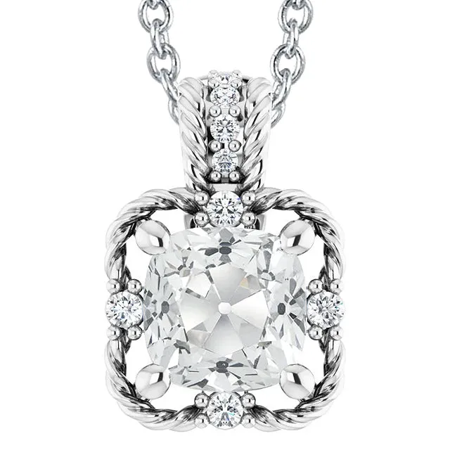 HarryChadEntcom Necklaces Gold Natural Earth Mined Diamond Slide Pendant Cushion Old Miner 650 Carats Rope Style HarryChadEntcom Necklaces Gold Natural Earth Mined Diamond Slide Pendant Cushion Old Miner 650 Carats Rope Style