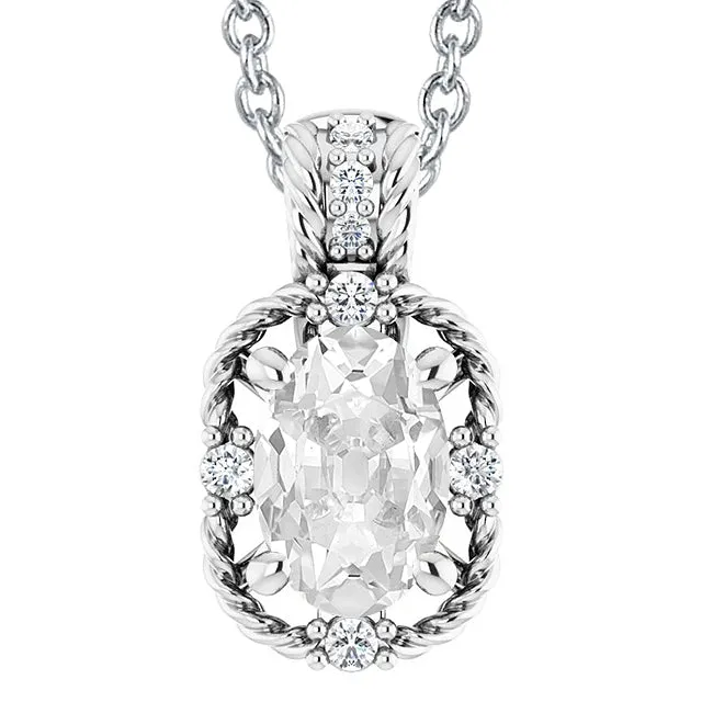 HarryChadEntcom Necklaces White Gold 14K Natural Earth Mined Diamond Pendant Oval Old Miner 6 Carats Slide Necklace HarryChadEntcom Necklaces White Gold 14K Natural Earth Mined Diamond Pendant Oval Old Miner 6 Carats Slide Necklace