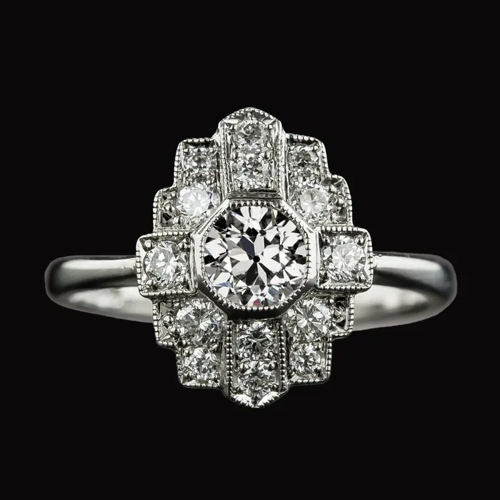 HarryChadEntcom Rings Antique Style Halo Ring Old Cut Natural Earth Mined Diamond Bezel Set 3 Carats Gold HarryChadEntcom Rings Antique Style Halo Ring Old Cut Natural Earth Mined Diamond Bezel Set 3 Carats Gold