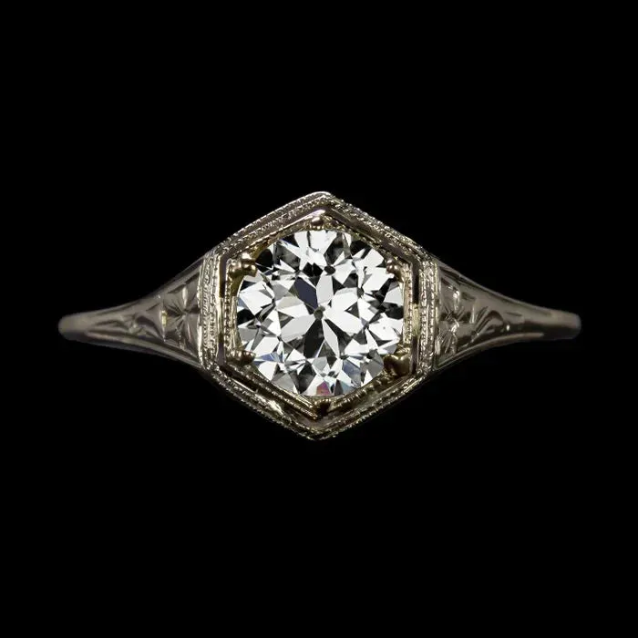 HarryChadEntcom Rings Classic Antique Looking Wedding Engagement Ring Natural Earth Mined Diamond