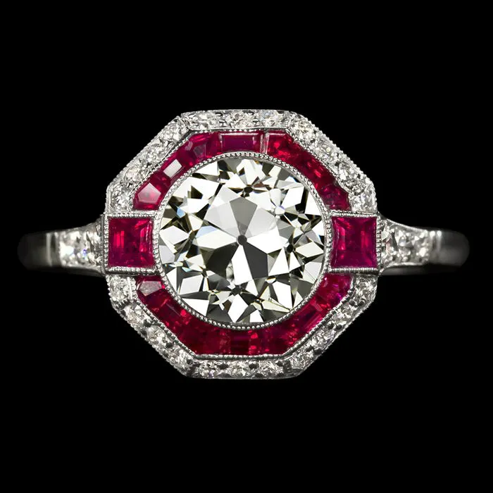 HarryChadEntcom Rings Double Halo Old Cut Natural Earth Mined Diamond Ring Princess Trapezoid Rubies 5 Carats HarryChadEntcom Rings Double Halo Old Cut Natural Earth Mined Diamond Ring Princess Trapezoid Rubies 5 Carats