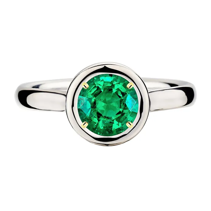 HarryChadEntcom Rings Genuine Green Emerald Solitaire Ring