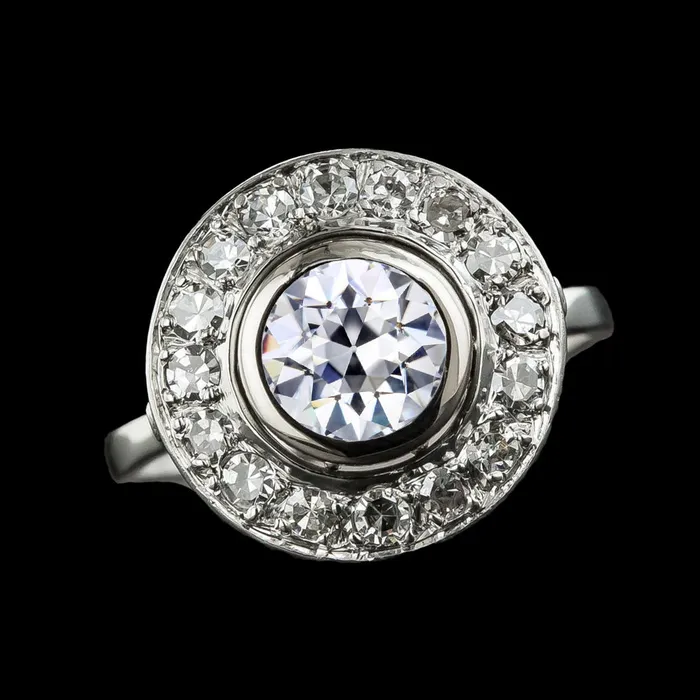 HarryChadEntcom Rings Halo Engagement Ring Bezel Set Round Old Miner Natural Earth Mined Diamonds 4 Carats HarryChadEntcom Rings Halo Engagement Ring Bezel Set Round Old Miner Natural Earth Mined Diamonds 4 Carats