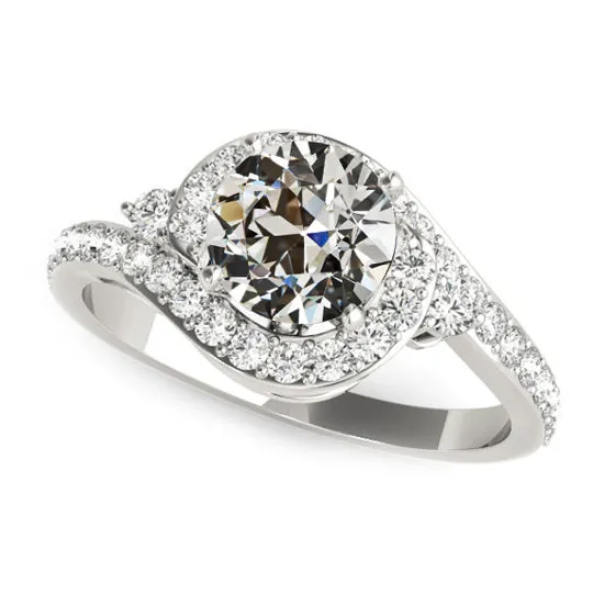 HarryChadEntcom Rings Halo Ring Round Old Miner Natural Earth Mined Diamond Twisted Shank 450 Carats HarryChadEntcom Rings Halo Ring Round Old Miner Natural Earth Mined Diamond Twisted Shank 450 Carats