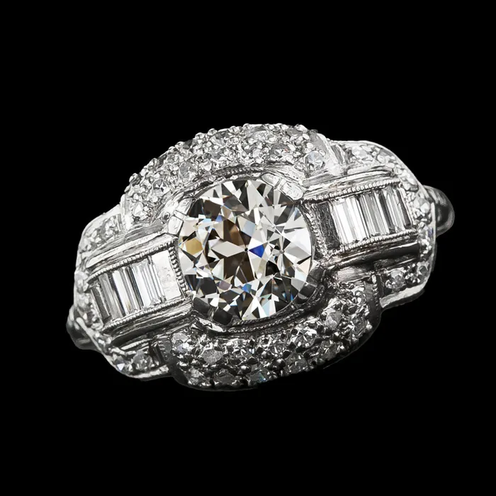 HarryChadEntcom Rings Halo Round Natural Earth Mined Diamond Baguette Ring Old European Antique 450 Carats HarryChadEntcom Rings Halo Round Natural Earth Mined Diamond Baguette Ring Old European Antique 450 Carats