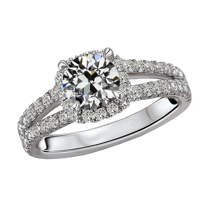 HarryChadEntcom Rings Halo Round Old Cut Natural Earth Mined Diamond Ring Prong Split Shank Jewelry 6 Carats HarryChadEntcom Rings Halo Round Old Cut Natural Earth Mined Diamond Ring Prong Split Shank Jewelry 6 Carats