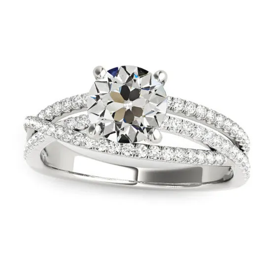 HarryChadEntcom Rings Ladies Round Old Cut Natural Earth Mined Diamond Ring Pave Set 5 Carats White Gold 14K HarryChadEntcom Rings Ladies Round Old Cut Natural Earth Mined Diamond Ring Pave Set 5 Carats White Gold 14K