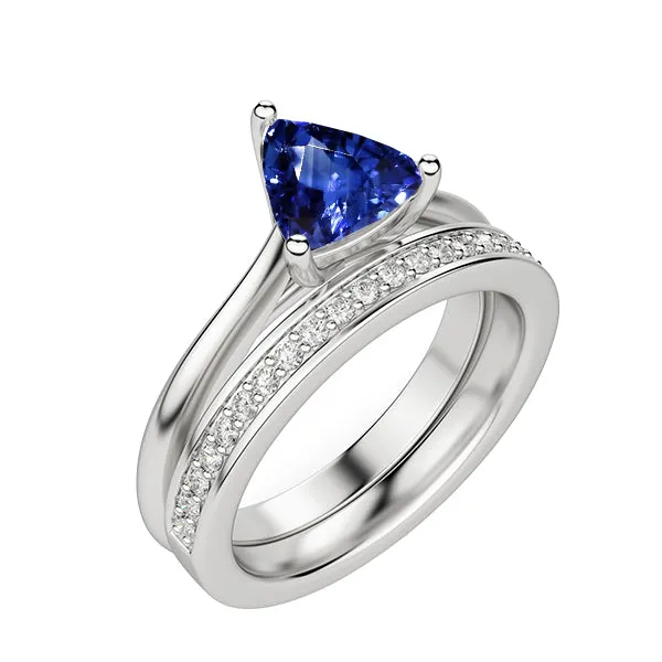 HarryChadEntcom Rings Natural Earth Mined Diamond Engagement Ring Set Trillion Ceylon Sapphire HarryChadEntcom Rings Natural Earth Mined Diamond Engagement Ring Set Trillion Ceylon Sapphire