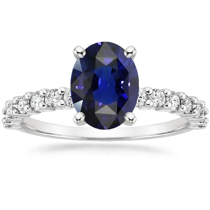 HarryChadEntcom Rings Natural Earth Mined Diamond Solitaire Oval Srilanka Sapphire Ring With Accents 450 Carats HarryChadEntcom Rings Natural Earth Mined Diamond Solitaire Oval Srilanka Sapphire Ring With Accents 450 Carats