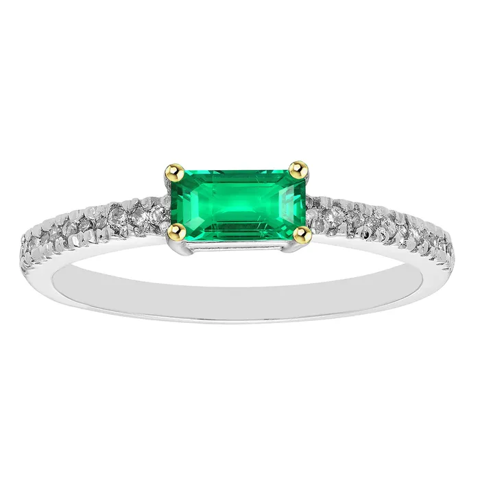 HarryChadEntcom Rings Simple Green Emerald Ring With Accents
