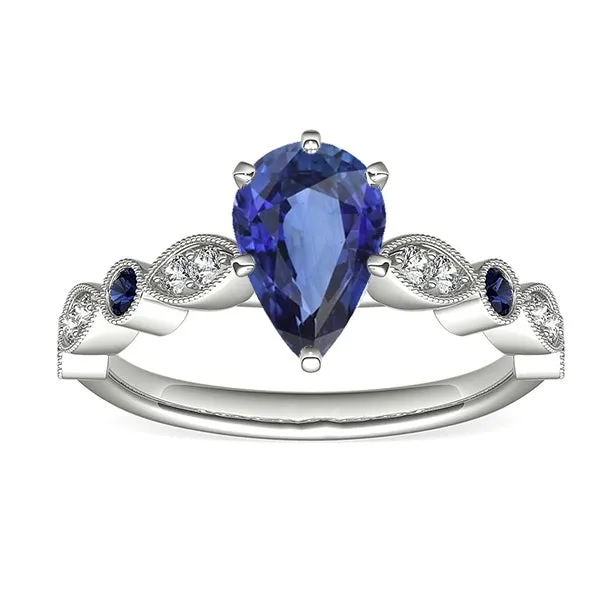 HarryChadEntcom Rings Solitaire Wedding Ring Blue Sapphire With Natural Earth Mined Diamond Accents 250 Carats HarryChadEntcom Rings Solitaire Wedding Ring Blue Sapphire With Natural Earth Mined Diamond Accents 250 Carats