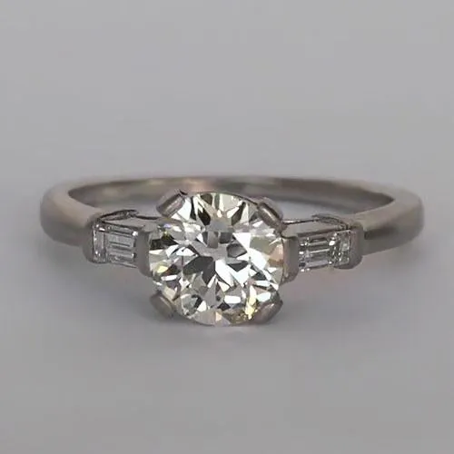 HarryChadEntcom Rings Three Stone Baguette Round Old Miner Genuine Natural Earth Mined Diamond Ring 2 Carats HarryChadEntcom Rings Three Stone Baguette Round Old Miner Genuine Natural Earth Mined Diamond Ring 2 Carats