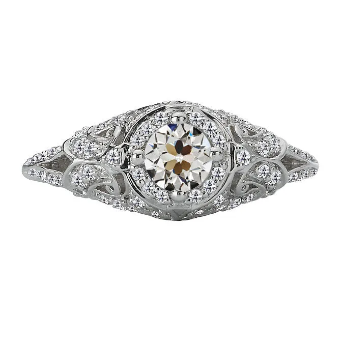 HarryChadEntcom Rings Vintage Style Round Old Mine Cut Real Natural Earth Mined Diamond Halo Wedding Ring 350 Carats HarryChadEntcom Rings Vintage Style Round Old Mine Cut Real Natural Earth Mined Diamond Halo Wedding Ring 350 Carats