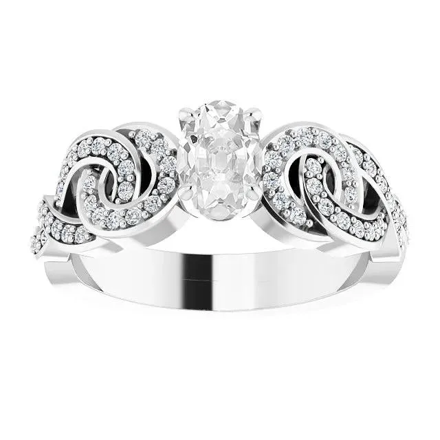HarryChadEntcom Rings Wedding Ring Oval Old Cut Natural Earth Mined Diamond Knot Style Prong Set 6 Carats HarryChadEntcom Rings Wedding Ring Oval Old Cut Natural Earth Mined Diamond Knot Style Prong Set 6 Carats