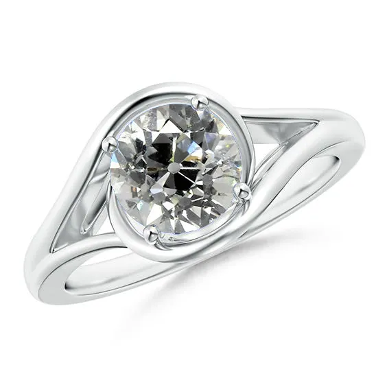 HarryChadEntcom Rings Womens Solitaire Old Mine Cut Genuine Natural Earth Mined Diamond Ring 2 Carats Split Shank Gold HarryChadEntcom Rings Womens Solitaire Old Mine Cut Genuine Natural Earth Mined Diamond Ring 2 Carats Split Shank Gold