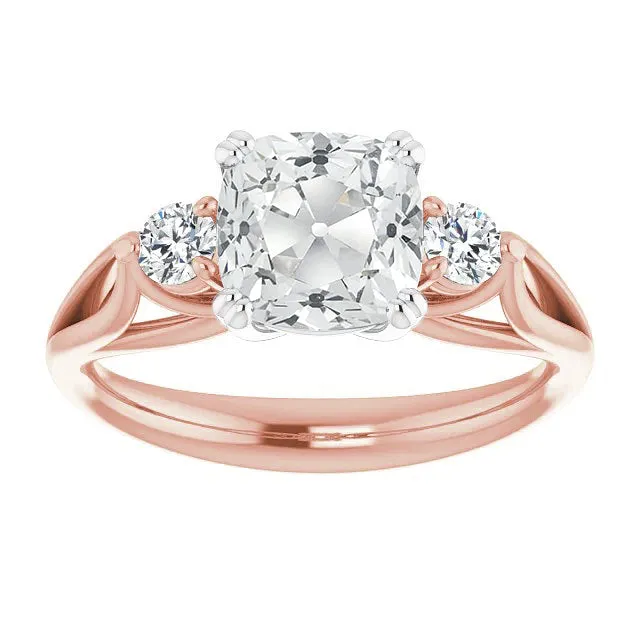 HarryChadEntcom Round Cushion Old Cut Natural Earth Mined Diamond 3 Stone Ring Double Prong Set 7 Carats Rings HarryChadEntcom Round Cushion Old Cut Natural Earth Mined Diamond 3 Stone Ring Double Prong Set 7 Carats Rings