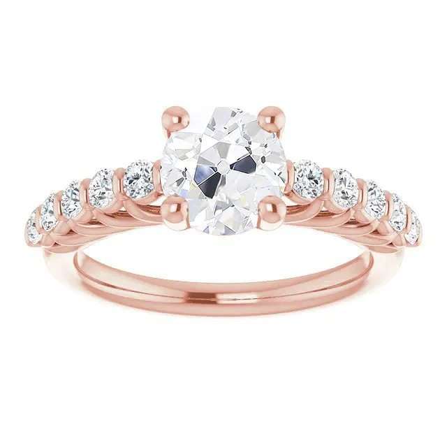 HarryChadEntcom Round Old Cut Natural Earth Mined Diamond Ring With Accents Bar Prong Set 325 Carats Gold Rings HarryChadEntcom Round Old Cut Natural Earth Mined Diamond Ring With Accents Bar Prong Set 325 Carats Gold Rings