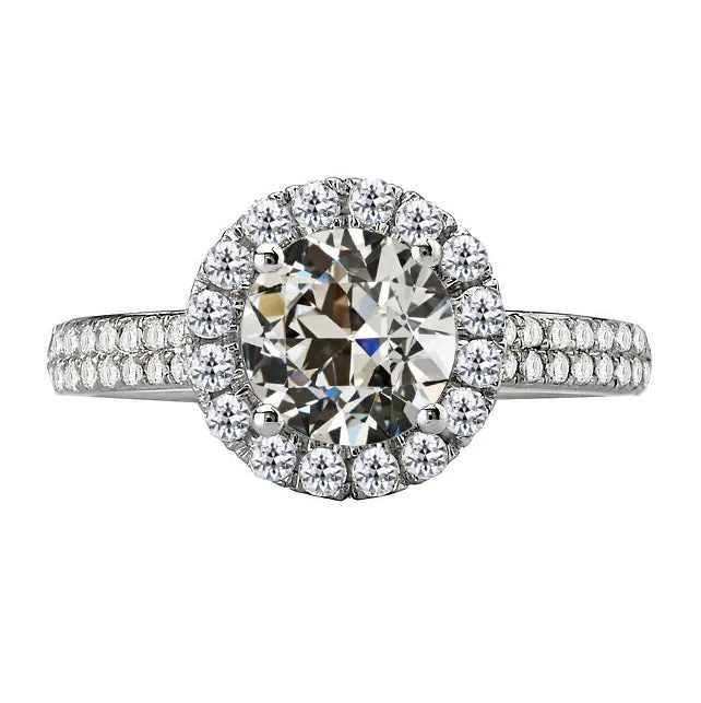 HarryChadEntcom White Gold Round Old Cut Halo Engagement Mined Diamond Ring 350 Carats Rings HarryChadEntcom White Gold Round Old Cut Halo Engagement Mined Diamond Ring 350 Carats Rings