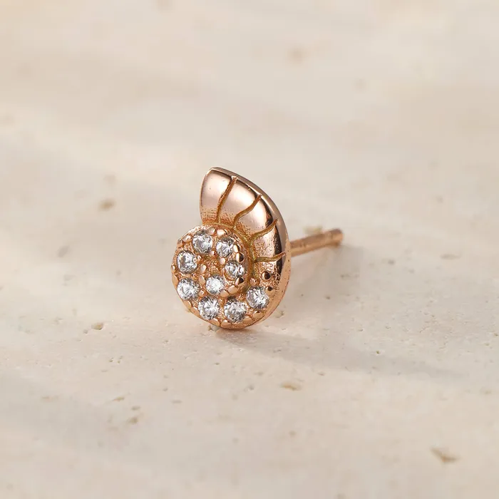 Hey Happiness Earrings Nautilus Shell Stud Earring Sterling Silver Hey Happiness Earrings Nautilus Shell Stud Earring Sterling Silver