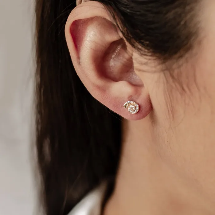 Hey Happiness Earrings Nautilus Shell Stud Earring Sterling Silver Hey Happiness Earrings Nautilus Shell Stud Earring Sterling Silver